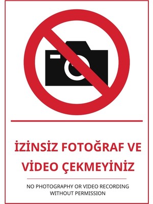 Ti Play Hastane Izinsiz Fotoğraf ve Video Çekmeyiniz Pvc Isg Levha 21X30CM