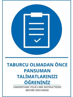Ti Play Hastane Taburcu Olmadan Önce Pansuman Talimatlarınızı Öğreniniz Pvc Isg Levha 35X50CM