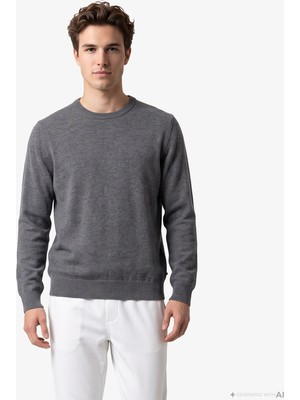 Nautica Erkek Gri Regular Fit Yün Kazak S57229T.00E