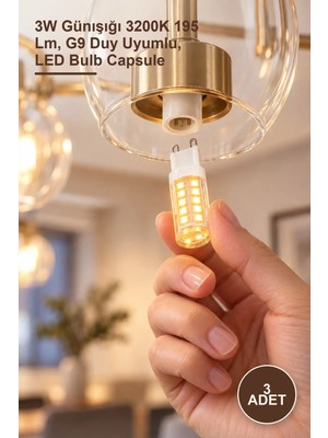Yenilig 3 Adet CT-4249G G9 LED Kapsül Ampul – 3W Günışığı 3200K 195 Lm, G9 Duy Uyumlu, LED Bulb Capsule