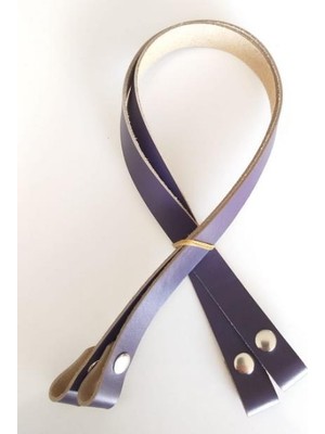 Angel Çanta Aksesuar Gerçek Deri Çıtçıtlı Sap Mor