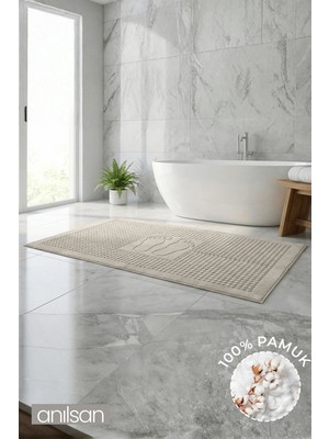 Anılsan Zivra %100 Pamuk Ayak Havlusu - Antrasit 60x130, 690 Gr