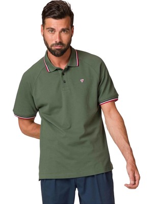 Rossignol Logo Polo Raglan Erkek Yeşil Polo Tişört