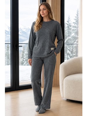 Pijamoni Kadın Bisiklet Yaka Uzun Kol Selanik Kışlık Pijama Takımı 1155-5 - 1 Adet