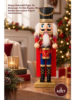 Yenilig 2 Adet Kurşun Asker Figürü – Ahşap Dekoratif Figür, Ev Aksesuarı ve Süs Eşyası, Wooden Soldier Decorative Figure