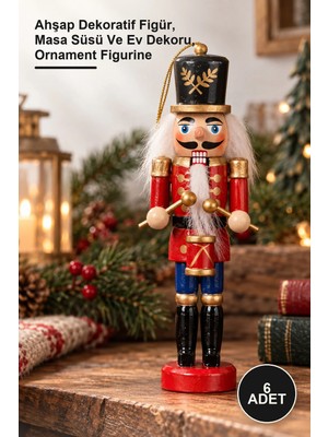 Yenilig 6 Adet Kurşun Asker Figür – Ahşap Dekoratif Figür, Masa Süsü ve Ev Dekoru, Ornament Figurine