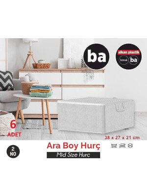 Bahometr Ara Boy Hurç Düzenleyici Tutma Kulplu Organizer Saklama Hurç  No2- BA033-( 6 Adet )