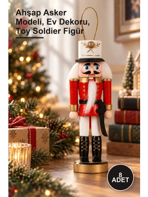 Yenilig 8 Adet Kurşun Asker Ahşap Dekoratif Figür – Ahşap Asker Modeli, Ev Dekoru, Toy Soldier Figür