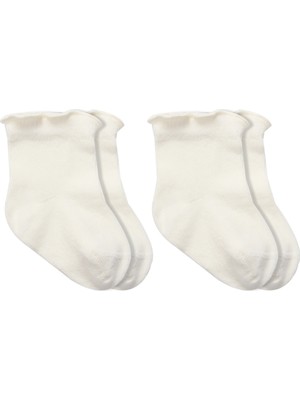Bistyle 2li̇ Penye Soket Çorap Aksesuarlı Cute Ruffle 10153 Ekru