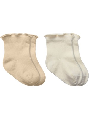 Bistyle 2li̇ Penye Soket Çorap Aksesuarlı Cute Ruffle 10153 Bej