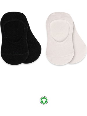 Bistyle 2'li Penye Babet Silikonlu Basic Çorap 30104 Siyah Ekru