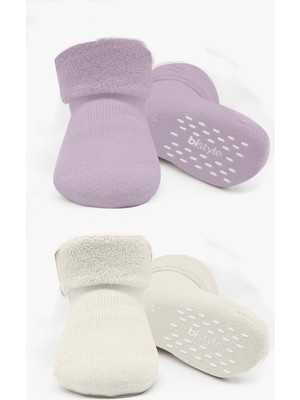 Bistyle 2li Havlu Soket Kaymaz Basic Girl 10507 Lila