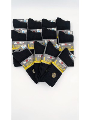Dündar Plus Erkek Cotton Havlu Tenis Çorap; Kışlık; Dikişsiz/soft Yıkama/kokulu; Siyah Veya Düz Asorti 12'li Paket; (40-44)