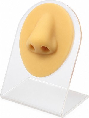 Valor Silikon Burun Piercing Eğitim Modeli – Gerçekçi Burun Piercing Pratik Modeli - Standlı