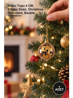 Yenilig 1 Adet Çam Ağacı Süsü – Disko Topu 4 Cm, Yılbaşı Süsü, Christmas Ornament, Bauble