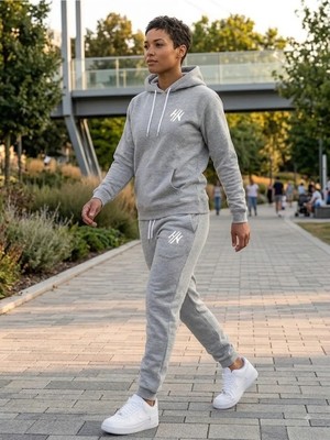 Woodroffe Unisex 2h Baskılı Oversize Kapüşonlu Eşofman Takımı Salaş