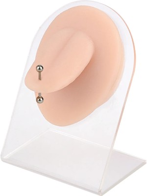 Valor Silikon Dil Piercing Eğitim Modeli – Gerçekçi Dil Piercing Pratik Modeli - Standlı
