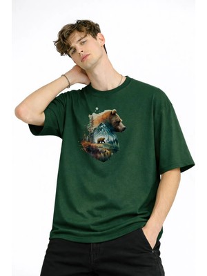 Fiore Ayakkabı Bear2 - Oversize Tişört Hakı