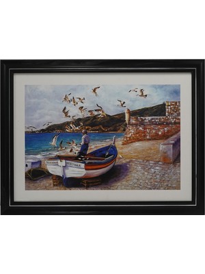 3 Adet Mina Art Çerçeveli Linen Baskı Tablo 60X80 cm