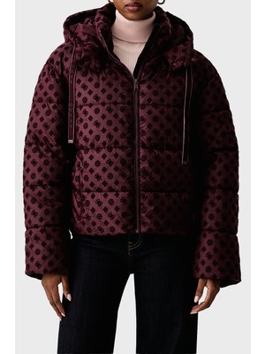 Guess New Daisy Suya Dayanıklı 4g Logolu Kapüşonlu Mont W6BL56W4195 Kadın Mont W6BL56 W4195 G596
