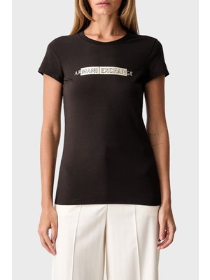 Armani Exchange Pamuk Karışımlı Logolu Bisiklet Yaka T Shirt Kadın T Shirt XW002811 AF16294 U6032