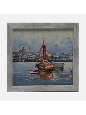 12 Adet Mina Art Çerçeveli Mini Kara Tablo 18X18 cm