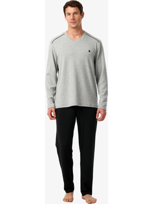 Blackspade Erkek Termal Pijama Takımı 40986 - Gri Melanj