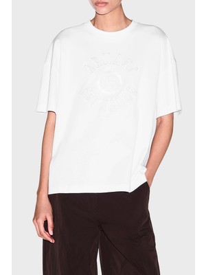 Armani Exchange Logolu Pamuklu Oversize Bisiklet Yaka T Shirt Kadın T Shirt XW002959 AF15085 U0002