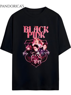 Blackpınk Tasarım Serisi Yazılı Baskılı Unisex Relaxed Kalıp Tişört