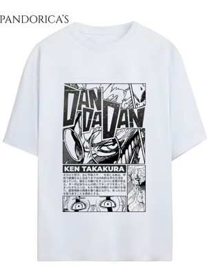 Dandadan Anime Tasarımı Yazılı Baskılı Unisex Pamuklu Relaxed Kalıp Tişört
