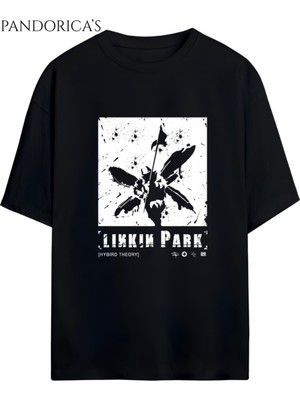 Linkin Park "hybrıd Theory" Albüm Tasarimi Yazılı Baskılı Unisex Pamuklu T-Shirt