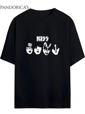 Kıss Tasarımı Yazılı Baskılı Unisex Pamuklu Relaxed Kalıp Tişört