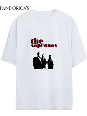 The Sopranos Tasarımı Yazılı Baskılı Unisex Pamuklu Relaxed Kalıp Tişört