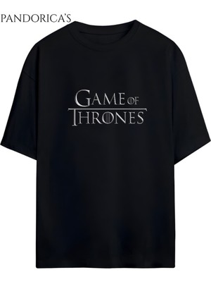 Game Of Thrones Tasarımı Yazılı Baskılı Unisex Pamuklu T-Shirt