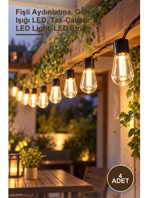 Yenilig 4 Adet 5 Metre 10 LED Fişli Gün Işığı – Fişli Aydınlatma, Gün Işığı Led, Tak-Çalıştır LED Light, LED Strip