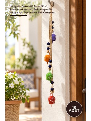 Yenilig 10 Adet Desenli Çan – Hediyelik Dekoratif Asma Süsü, Tasarım Aksesuarı, Dekorasyon ve Hediye Için Decorative Bell Ornament