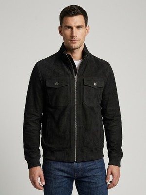 Centilmen Süet Bomber Mont 7387