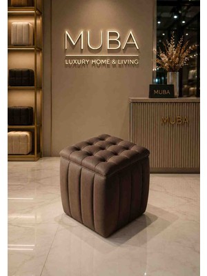 Muba Online Yeni Sezon Ithal Belora Kumaş Puf 40X40 cm – Ultra Yumuşak, Lüks Dokulu, Premium Kalite Kare Puf