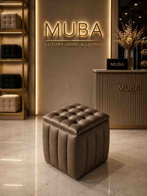 Muba Online Yeni Sezon Ithal Belora Kumaş Puf 40X40 cm – Ultra Yumuşak, Lüks Dokulu, Premium Kalite Kare Puf
