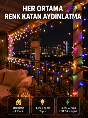 Fta Ticaret 5 Metre Şeffaf Kablo LED Peri Işığı 50 Ampullü Dekoratif LED Yeni Nesil