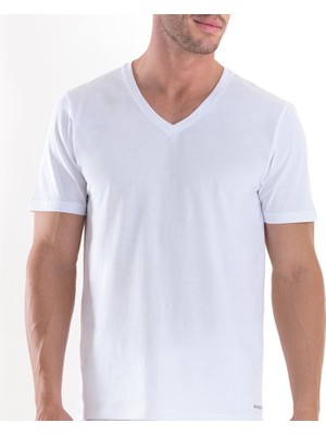 Blackspade Erkek Tshirt V Yaka Loose Fit 9240 - Beyaz