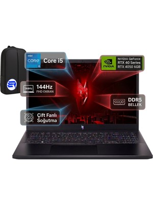 Acer Nitro V 15 ANV15-51 I5-13420H RTX4050 6gb 64GB 1tbssd 15.6'' Fhd 144Hz Freedos + Elektropasaj Çanta