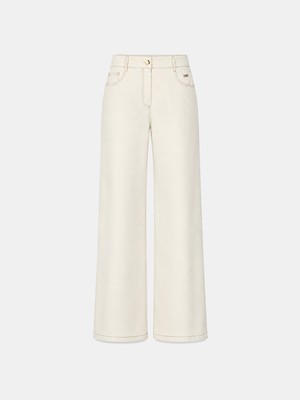 Xint Kadın Ekru Modal Dokulu Oversize Pantolon