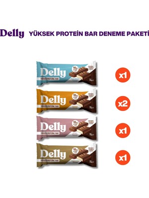 Delly Yüksek Proteinli Bar Deneme Paketi 5 Adet 40 g