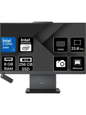 Lenovo Thinkcentre Neo 50A Gen 5 Intel Core 7 240H 8gb Ram 256GB SSD 23.8" Fhd 99% Srgb Freedos 12SC003YTRP301 Luna Grey All In One Bilgisayar + Per4 USB Bellek