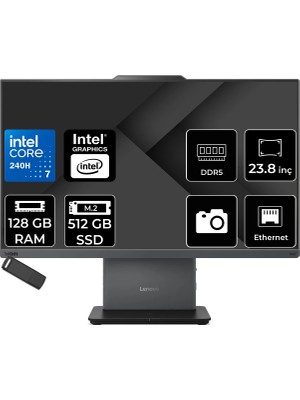 Lenovo Thinkcentre Neo 50A Gen 5 Intel Core 7 240H 128GB Ram 512GB SSD 23.8" Fhd 99% Srgb Freedos 12SC003YTRP347 Luna Grey All In One Bilgisayar + Per4 USB Bellek