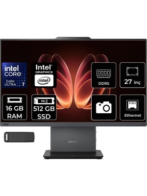 Lenovo Thinkcentre Neo 50A Gen 5 Intel Core 7 240H 16GB Ram 512GB SSD 27" Fhd 99% Srgb 300NITS Freedos 12SA0028TRP307 Luna Grey All In One Bilgisayar + Per4 USB Bellek