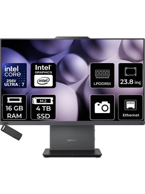 Lenovo Thinkcentre Neo 50A Gen 6 Intel Core Ultra 7 256V 16GB Ram 4tb SSD 23.8" Fhd Freedos 13QGA000TRP305 Luna Grey All In One Bilgisayar + Per4 USB Bellek