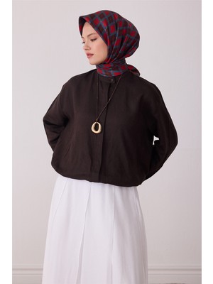 Belli Kırmızı Geometrik Desen %100 Twill Ipek Eşarp 4408-02