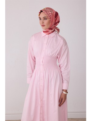 Belli Pembe Geometrik Desen %100 Twill Ipek Eşarp 4401-51